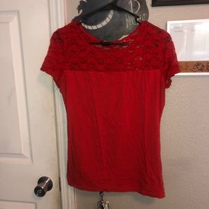 Red short sleeve tank top